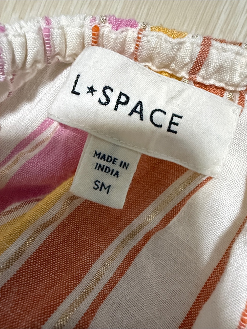 l*space Striped Halter Cover Up Lydia in White, Pink, Orange, Yellow - Picture 3 of 9